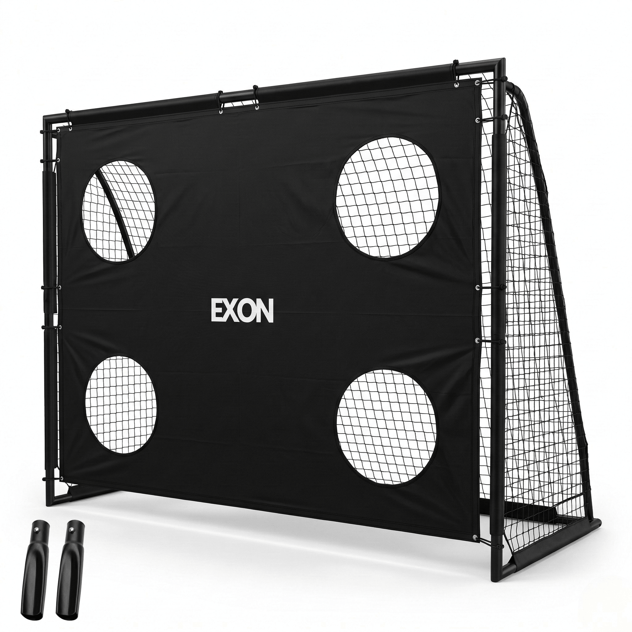 Exon® Fußballtor Groß – 220x170 CM – Inklusive Torwand & Netz – Stahlrahmen