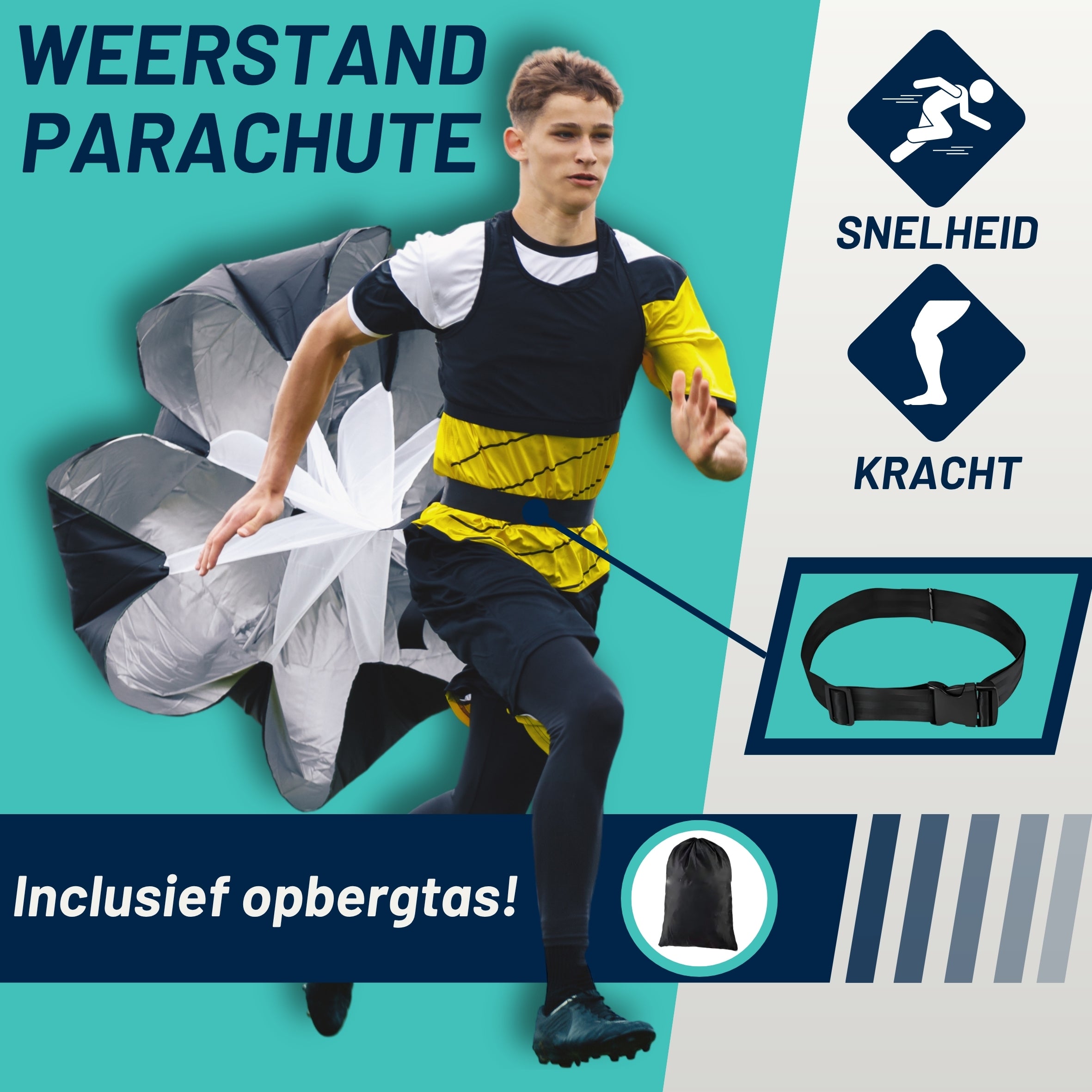 Exon® Pro Fußball-Trainingsset - 26-teilig - Agility Set mit Koordinationsleiter, Hürden & Fallschirm