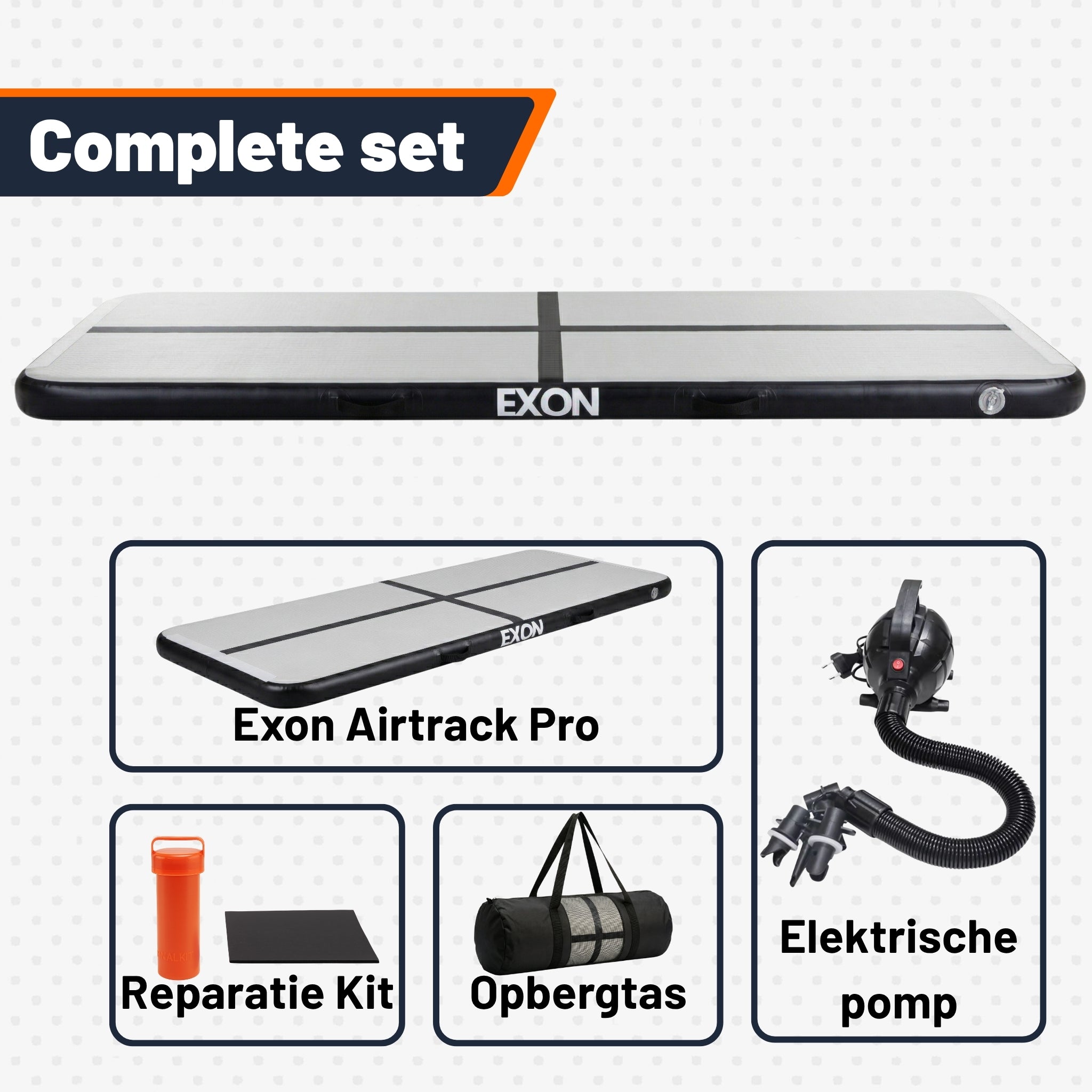 Exon® AirTrack Pro - 400 x 100 x 10 cm - Incl. Elektrische Pomp