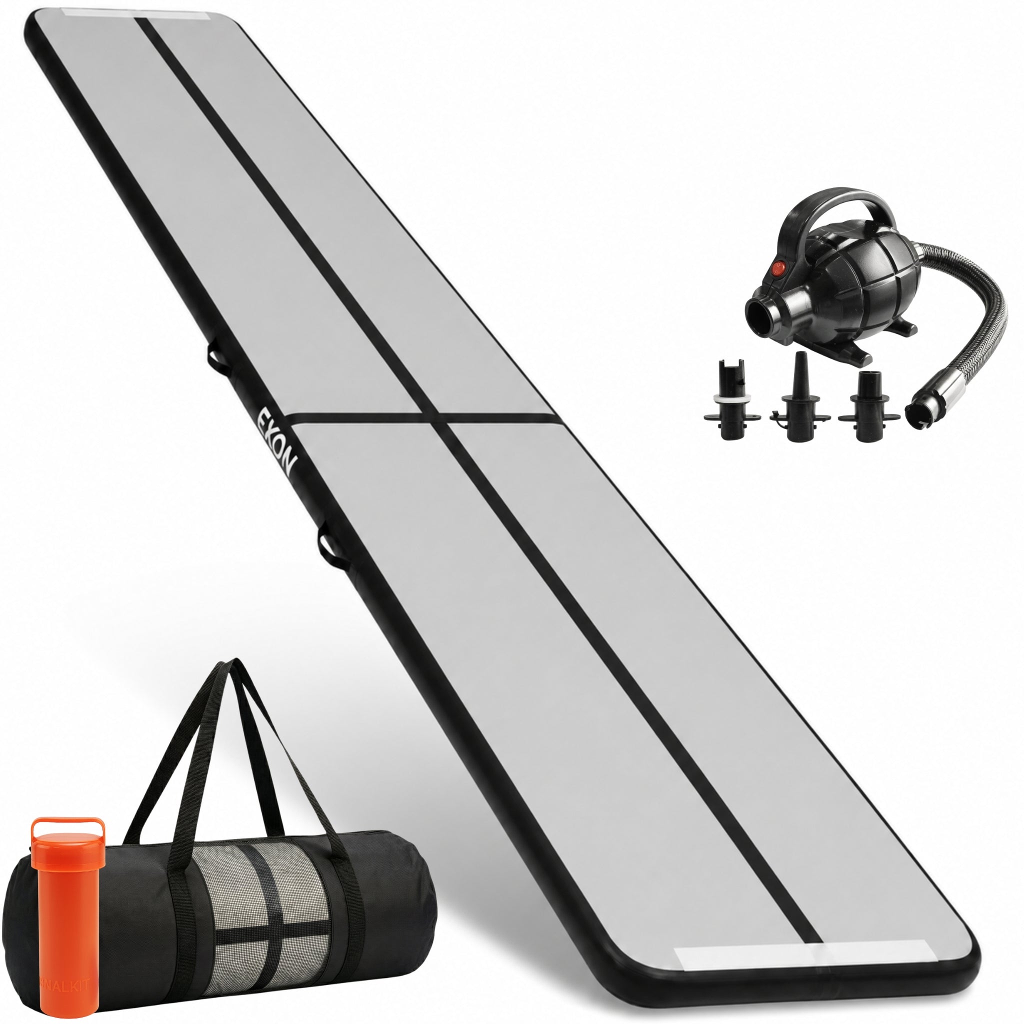 Exon® AirTrack Pro 6 meter - Turnmat - 600x100x10 CM - Waterproof - Incl. Elektrische Pomp - Zwart