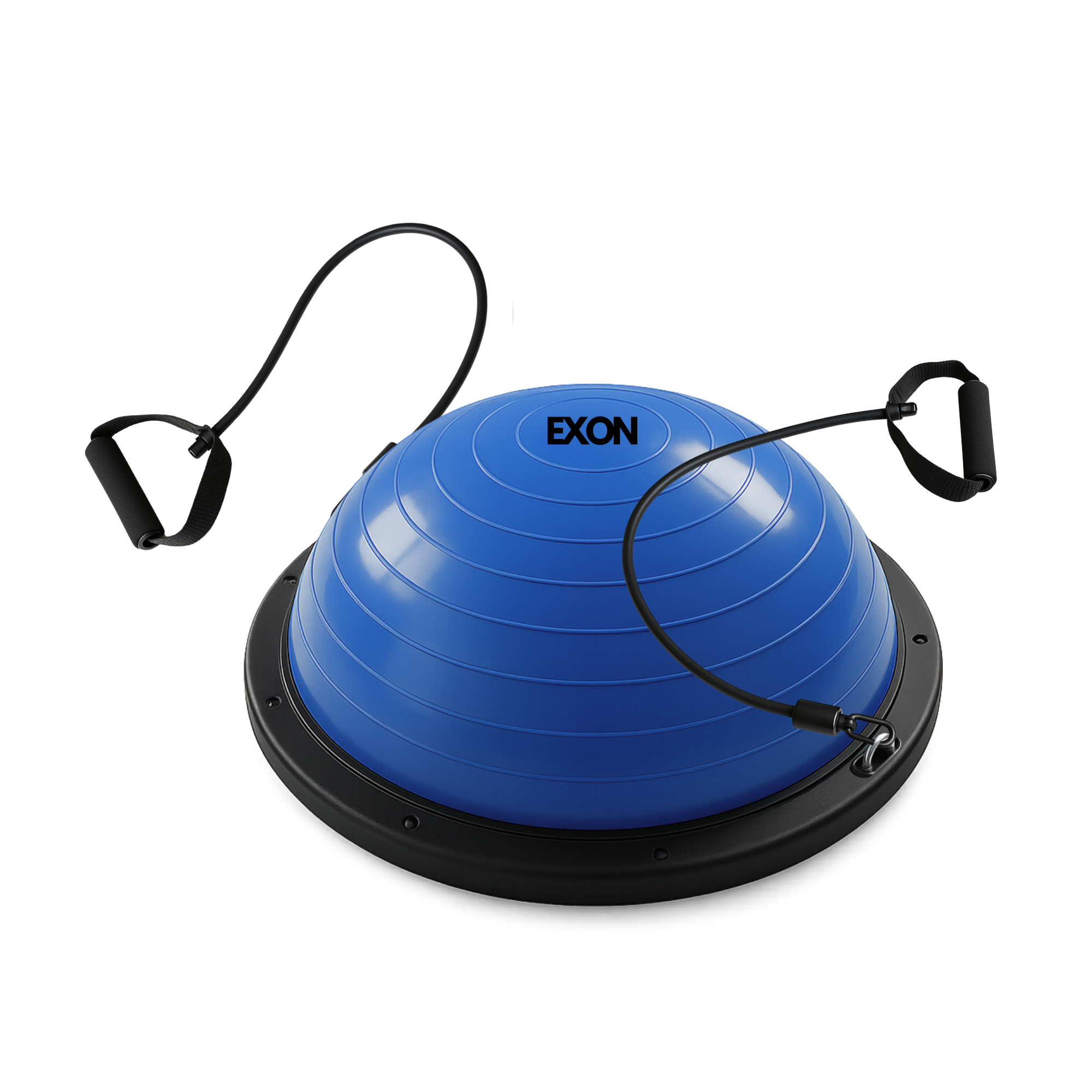 Exon® Balance Board Pro - Balancetrainer - Ø 60 cm - Blau - Inklusive Widerstandsbändern & Pumpe